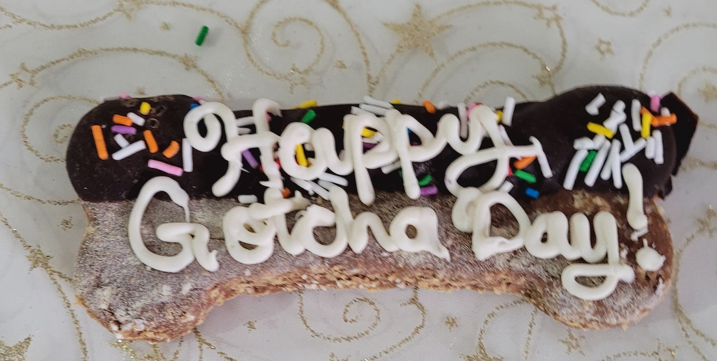 Dog Birthday Happy Barkday OR Happy Gotcha Day SMALL Bone Wheat-Free