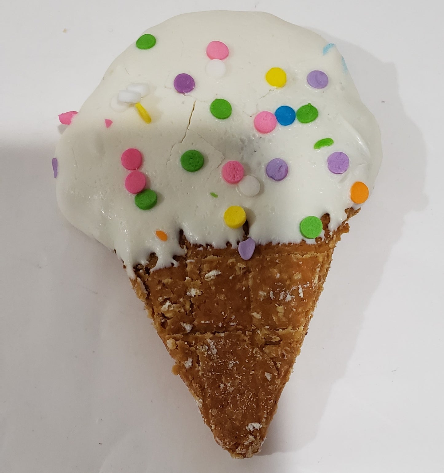 White ice cream dog cookie.