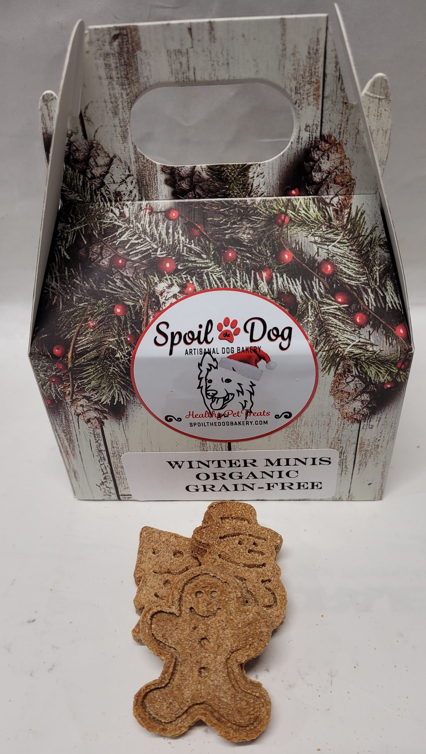 Christmas Winter Minis Peanut Butter Buffalo Plaid Box/Holly Box/Organic Grain Free Holly Box