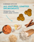 Ingredients for pumpkin flavour crunchy bites with text 'Handmade with Love, All Natural, Limited Ingredients' on a wooden surface.