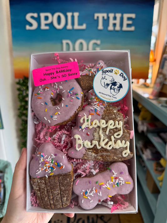 Dog Birthday Happy BARKday Sassy Girl Peanut Butter OR Apple Coconut