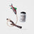 Dog toy, wooden stick, and white container labeled 'Bark’ on a light gray background