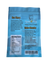 Back of a blue Spout Dog pet food package with text and nutrition facts.